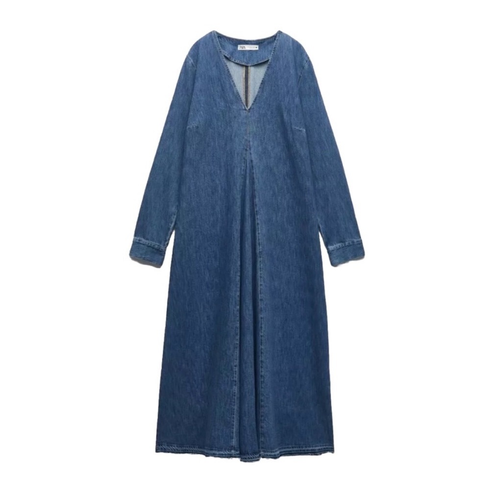 Blue Denim Midi Dress
